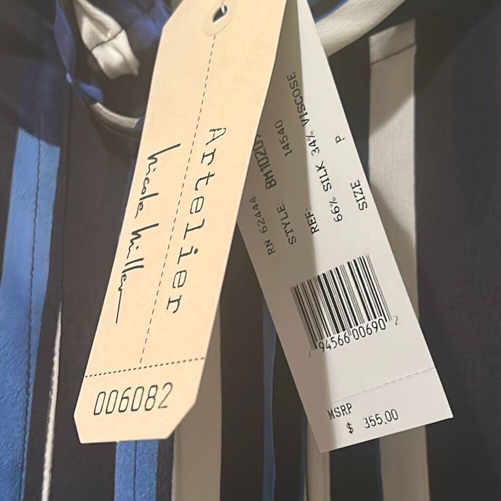 Nicole Miller Artelier Belted Trouser Pants Silk-Blend Multicolor Piano Key NWT - Picture 6 of 10